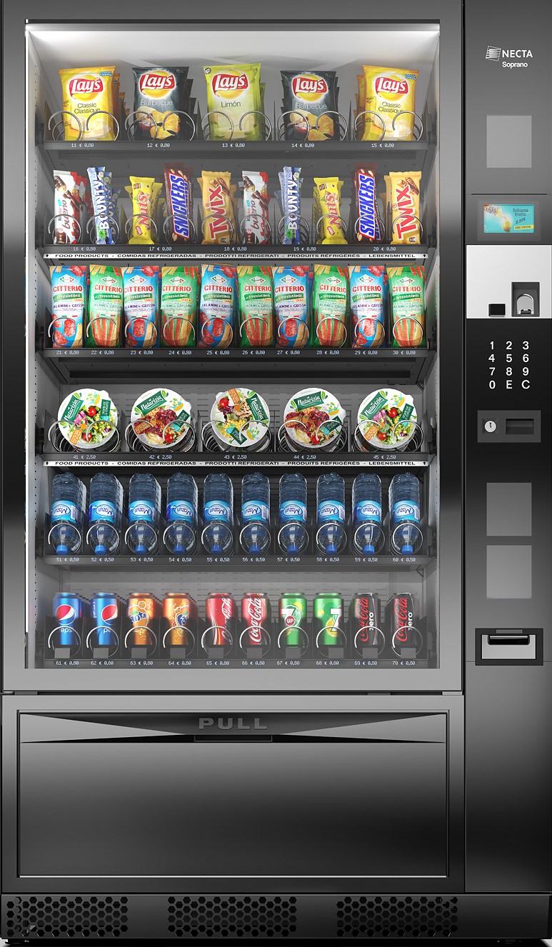 Gut gefüllter Snackautomat